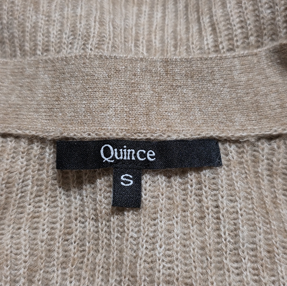 Quince Baby Alpaca-Wool Cropped Cardigan in Camel Size Small - Picture 4 of 4